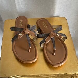 Michael Kors Elegant Brown and Tan Sandals